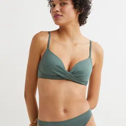 H&M Women Green Solid Bikini Bottoms-10