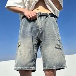StyleCast Men Washed Denim Shorts-image-11