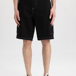 DeFacto Men Mid-Rise Pure Cotton Cargo Shorts-image-44