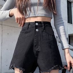 LULU & SKY Women Slim Fit High-Rise Denim Shorts-picture-0