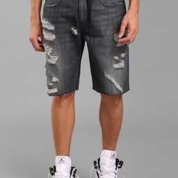 KZ07 By Kazo Men Grey Printed High-Rise Denim Shorts-image-54