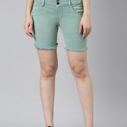 SHOWOFF Women Slim Fit Denim Shorts-image-14