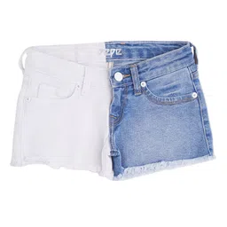 Pepe Jeans Girls Mid-Rise Colourblocked Cotton Denim Shorts-image-6
