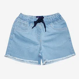 KiddoPanti Girls Blue Denim Shorts-picture-8