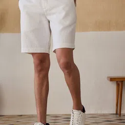 Andamen Men Self Design Mid-Rise Cotton Regular Shorts-image-14
