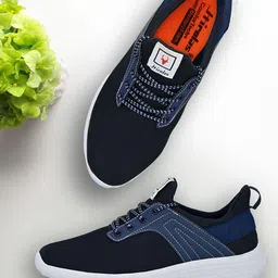 HIROLAS Men Blue & Black Solid Mesh Memory Foam Technology Running Shoes-19