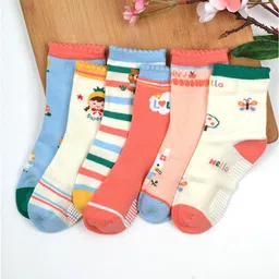 FOOTPRINTS Kids Set Of 6 Patterned Above Ankle Length Socks-12