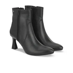 Delize Women Pointed Toe Mid-Top Vegan Leather Block-Heel Boots-17