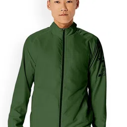 ASICS Men Hex Graphic Printed Woven Mock Collar Sporty Jacket-23