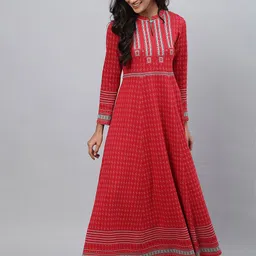 AURELIA Red Ethnic Motifs Ethnic Maxi Maxi Dress-image-42