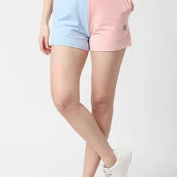Pepe Jeans Women Colourblocked Mid-Rise Regular Cotton Shorts-image-1