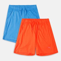 Puma Boys Pack of 2 Red & Blue Outdoor Drawstrings Regular Fit Sports Shorts-17