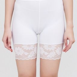 PLUMBURY Women Slim Fit High Rise Rapid Dry Cycling Shorts With Lace-image-34