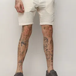 Campus Sutra Men Striped Mid Rise Cotton Regular Shorts-picture-40