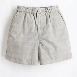 Cherry Crumble Boys Checked Mid-Rise Pure Cotton Shorts-image-25