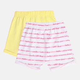 MINI KLUB Girls Pack Of 2 Striped Regular Fit Shorts-image-94