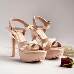 Shoetopia Women Beige Solid Pumps-56