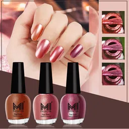 MI FASHION Set Of 3 High Shine Long Lasting Shimmer Nail Paint - 12ml Each-13