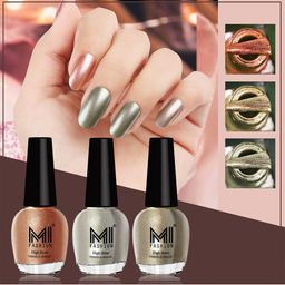 MI FASHION Set of 3 Vernis A Ongles High Shine Long Lasting Shimmer Nail Paint - 12ml each-image-93
