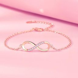 MYKI Women Rose Gold-Plated Cubic Zirconia Wraparound Bracelet-image-9