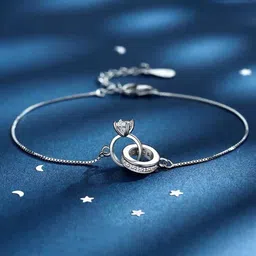 MYKI Valentine Elegant Proposal Silver-Plated Charm Bracelet-45