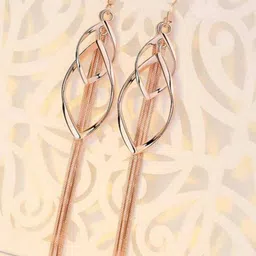 MYKI Rose Gold-Plated Contemporary Drop Earrings-30