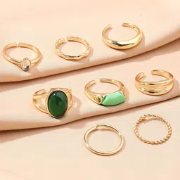 SALTY Set of 8 Finger Rings-37