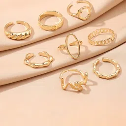 SALTY Set Of 8 Cascade Of Love Rings-39