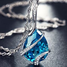 MYKI Silver-Plated Cubic Zirconia-Studded Teardrop Shape Pendant-58