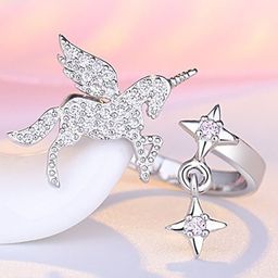 MYKI Silver-Plated CZ-Studded Stainless Steel Finger Ring-picture-4