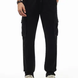 Bewakoof Men Black Mid-Rise Cotton Joggers-image-24