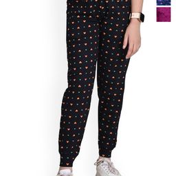 BAESD Girls Printed Pack Of 3 Cotton Joggers-picture-2