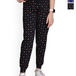 BAESD Girls Pack Of 3 Printed Pure Cotton Joggers-picture-2