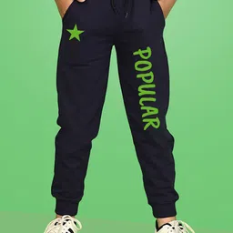 NUSYL Boys Star & Text Printed Cotton Joggers-image-55