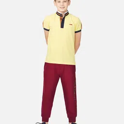 Gini and Jony Boys Red Solid Cotton Joggers-image-32
