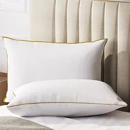 Sleepsia Set Of 2 White Solid Cotton Pillows-15