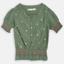 ELLE Olive Green Blouson Top-picture-47
