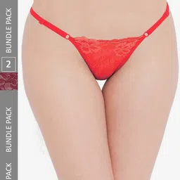 N-Gal Pack Of 2 Self Design Anti-Odour Thong Briefs-image-71