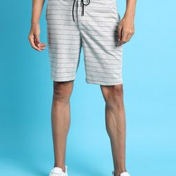 Campus Sutra Men Grey Striped Outdoor Shorts-image-15