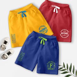 BAESD Boys Pack of 3 Typography Printed Mid-Rise Shorts-picture-42