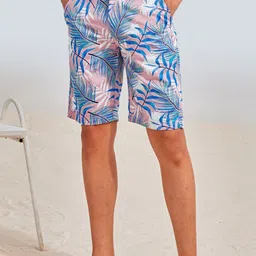 Red Flame Men Tropical Printed Pure Cotton Shorts-picture-11