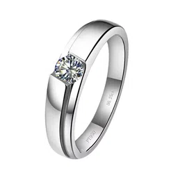 MYKI Men Silver-Plated CZ-Studded Ring-image-67