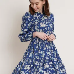 Hive91 Shirt Collar Floral Printed Dress-image-96