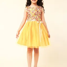 A T U N Yellow Floral Dress-image-73