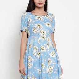 Magnetic Designs Blue Floral Printed Dress-image-81
