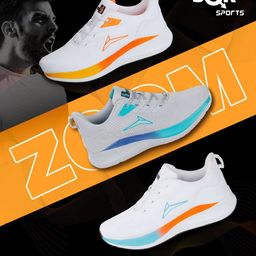 JQR Men ZOOM White Orange Mesh Marking Running Shoes-image-23