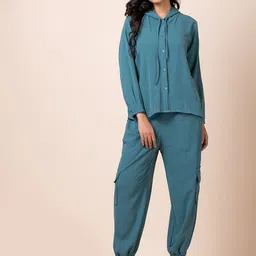 SARSO Hooded Long Sleeves Shirt With Joggers-image-9