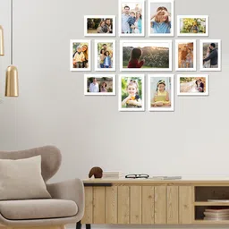RANDOM Set Of 13 White Solid Rectangle Photo Frames image 1