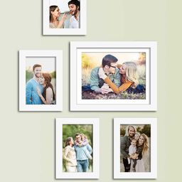 Art Street Set Of 5 White Solid Photo Frames-21