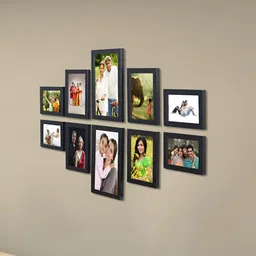 Stuthi Arts Black 10 Pieces Wood Wall Photo Frames-image-66